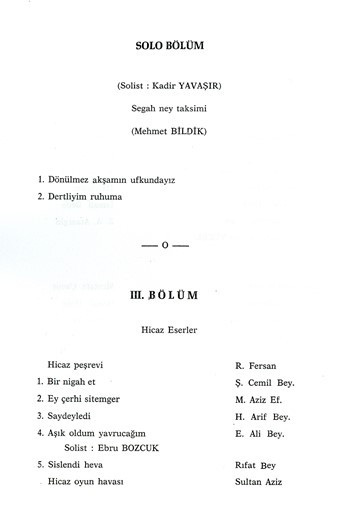 Şehnaz ve Hicâz Eserler